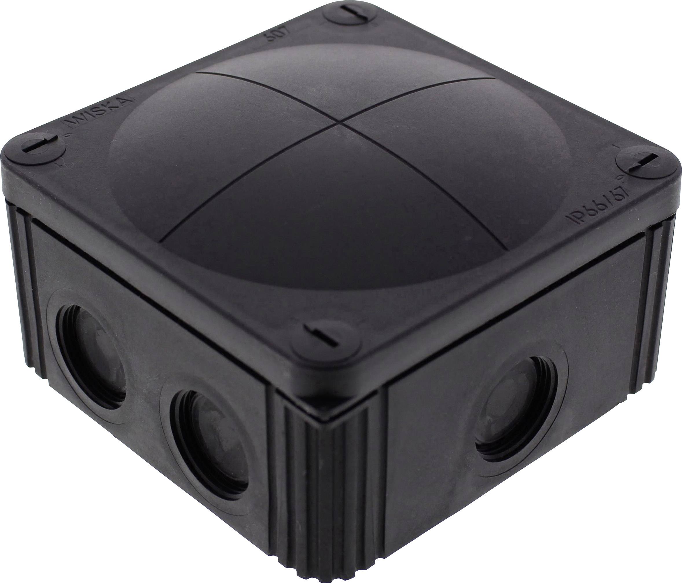 Wiska 10060538 Junction box (L x W x H) 110 x 110 x 66 mm Black (RAL 9005) IP66/IP67 1 pc(s)
