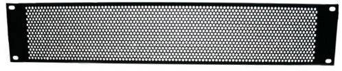 A rectangular, black ventilation grille with fine holes, suitable for installation in cabinets or electronic devices for ventilation.