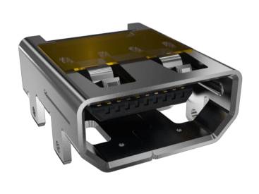 A metal plug with a rectangular housing and multiple connections, likely for technical or electronic applications.