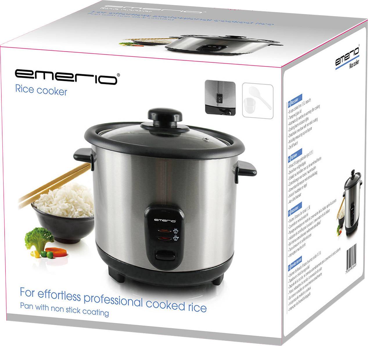 EMERIO RCE-110118 Rice cooker Stainless steel, Black