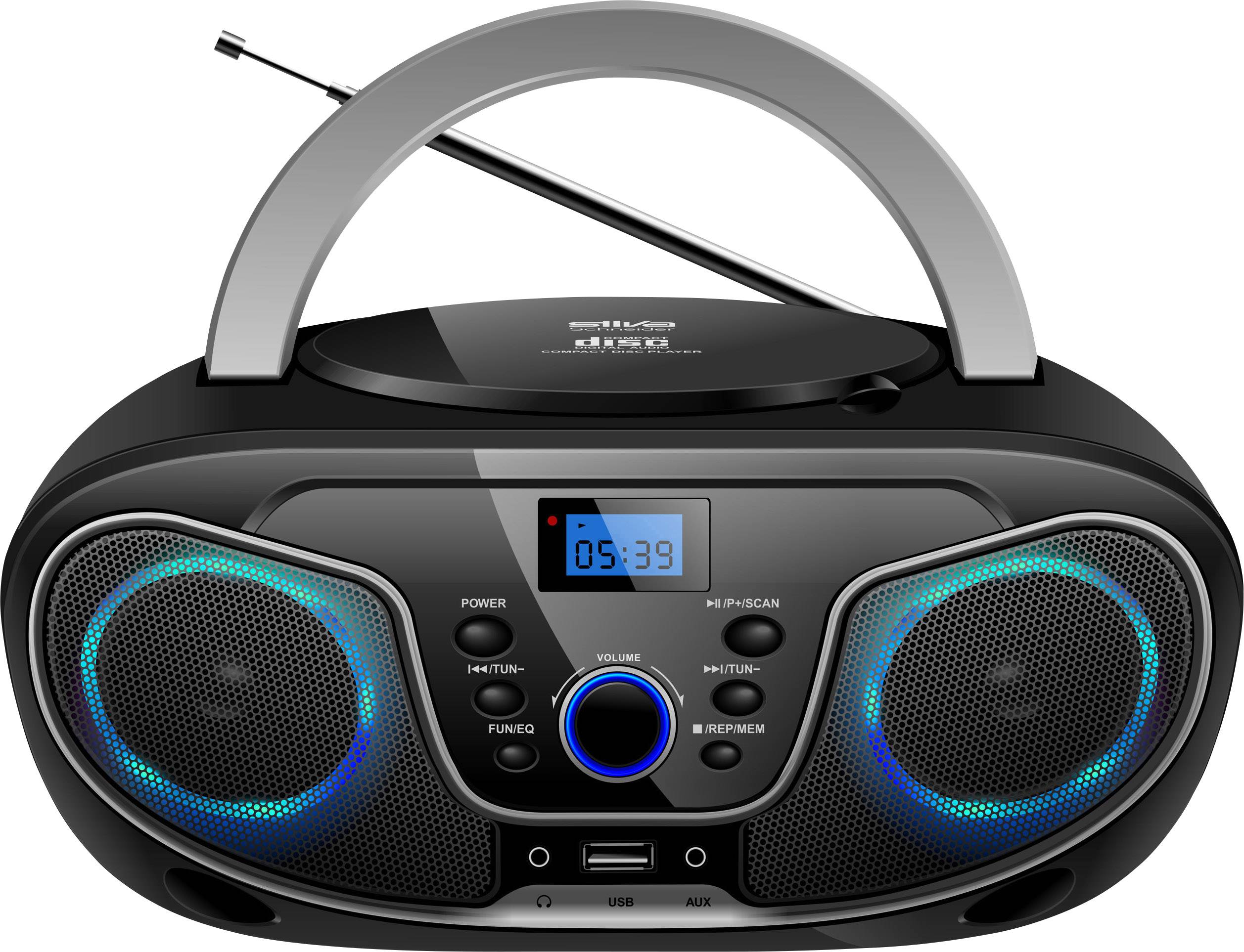 Silva Schneider MPC 19.4 USB Radio CD player FM AUX, CD, USB Black, Silver