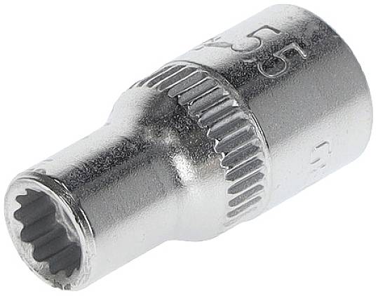 A silver Torx screwdriver bit in size T55, primarily designed for use with screws of this type.