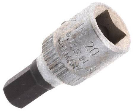 Metal bit with hexagonal shank, size 20, inscription: Made in Germany.