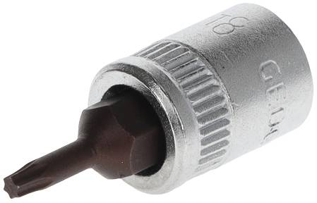Metal hexagonal bit adapter for attachment to a spanner.