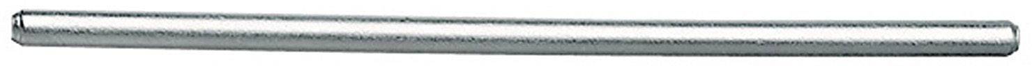A silver metal tube, slightly curved, against a white background.
