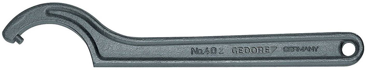 Grey hook spanner with the inscription 'Nr. 0-2 GEDORE Germany', suitable for tightening or loosening nuts and bolts.