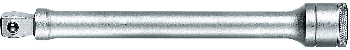 A silver extension bar for socket wrenches, cylindrical in shape, is used to extend the reach when using tools.