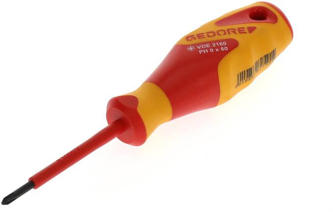 Gedore VDE 2160 PH 0 1612107 Phillips screwdriver PH 0 Blade length: 60 mm DIN ISO 8764