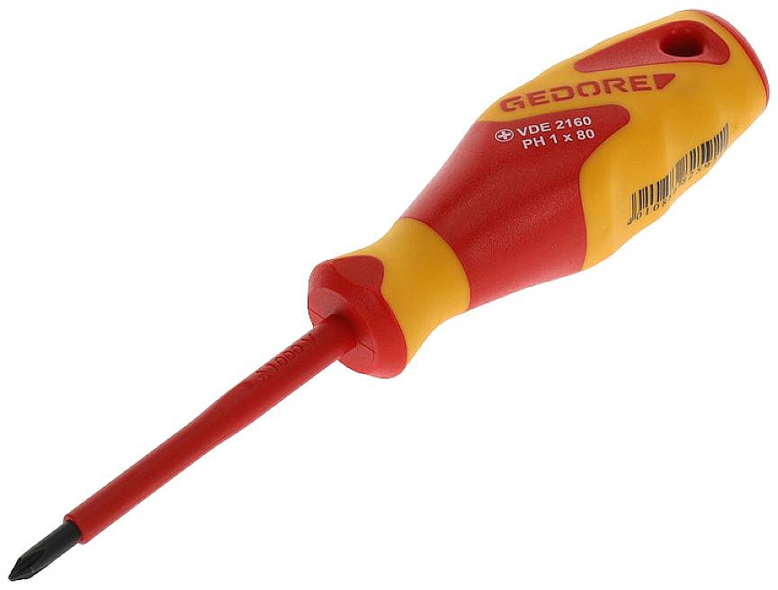 Gedore VDE 2160 PH 1 1612115 Phillips screwdriver PH 1 Blade length: 80 mm DIN ISO 8764