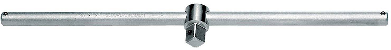 Metal T-shaped wrench with a hexagonal head in the centre, designed for manually turning screws or bolts.