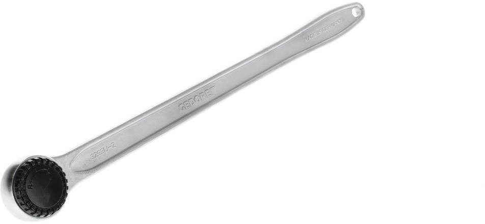A silver adjustable spanner with a special attachment at one end for gripping or turning pipes or nuts.