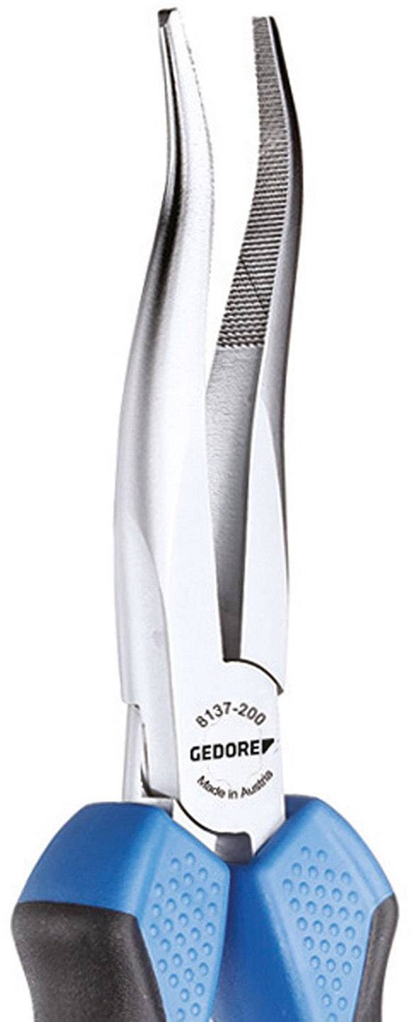 A pointed pliers with insulated blue and black handles, suitable for precise work in electrical applications.