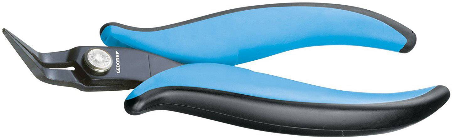 A blue-black wire cutting pliers with curved blades, suitable for precise cutting work in electronics or craft projects.