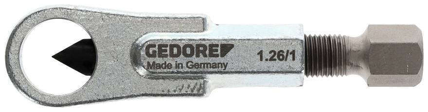 'Gedore' reversible tap, steel, silver-coloured, with 'Made in Germany' inscription. Right side with hexagonal screw head.