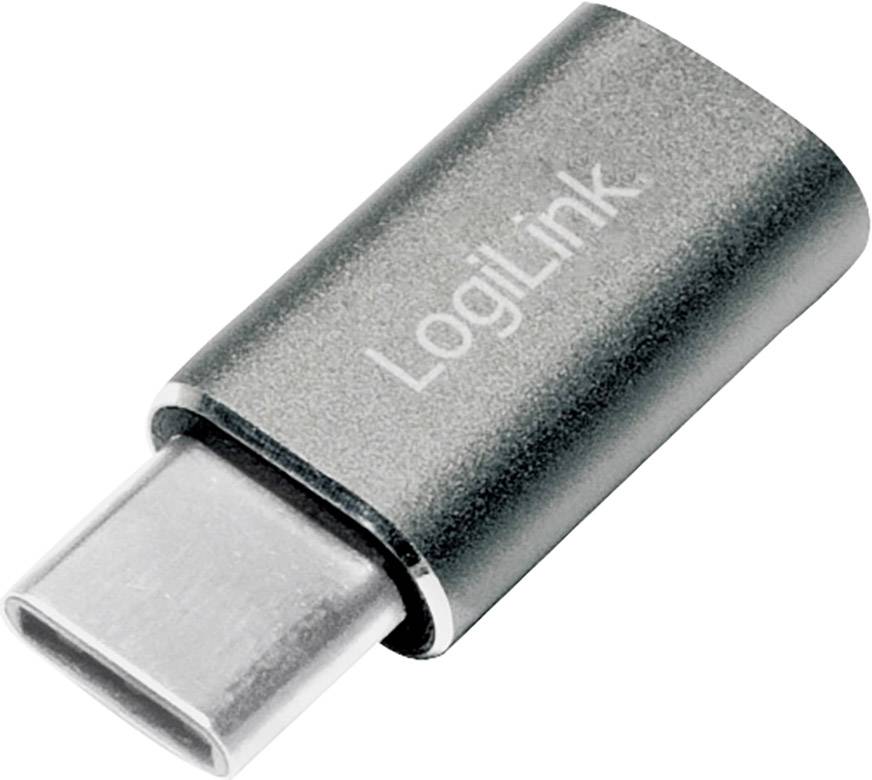 A silver LogiLink USB-C to USB-A adapter.