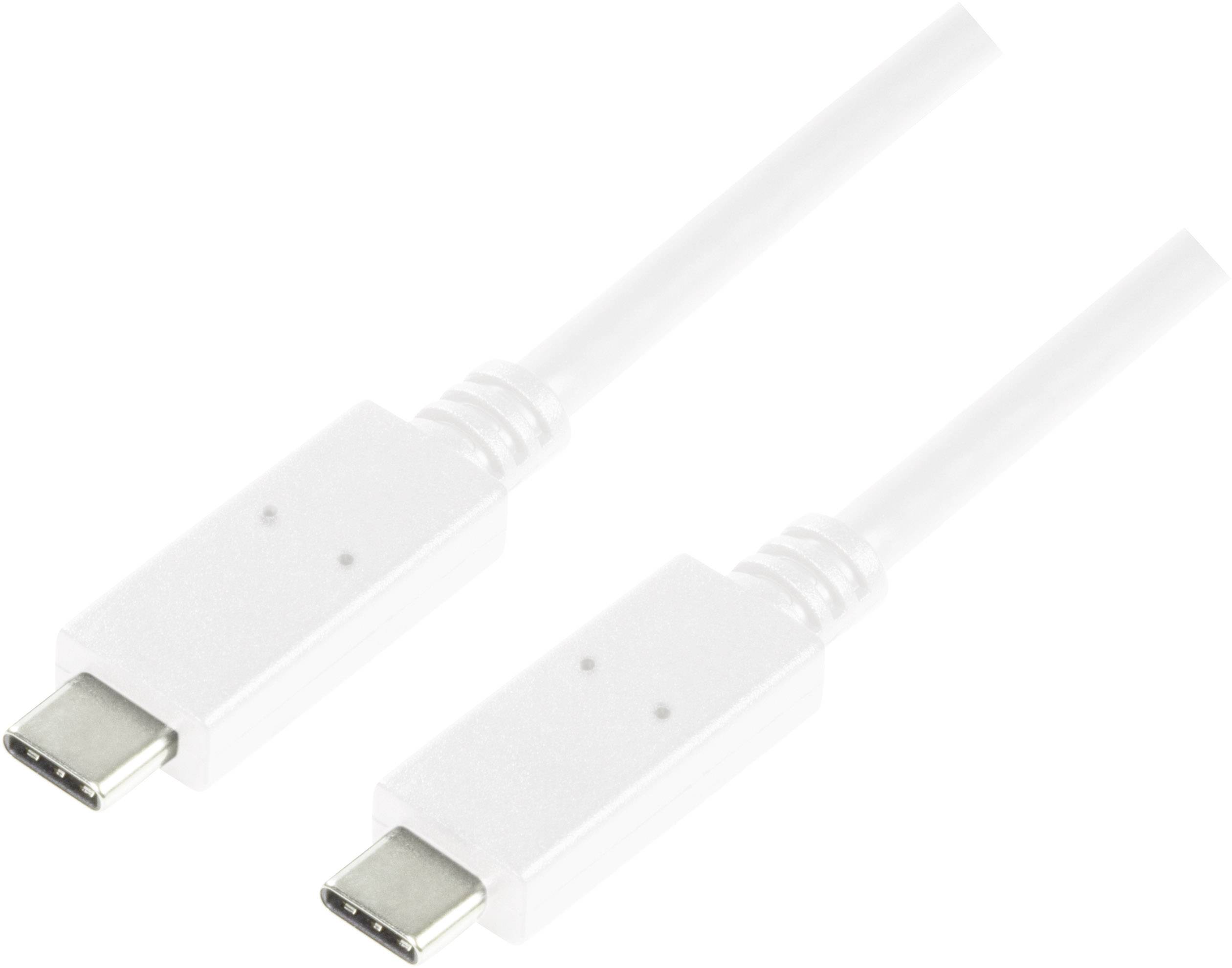 Two white USB-C cables with identical plugs, displayed side by side.
