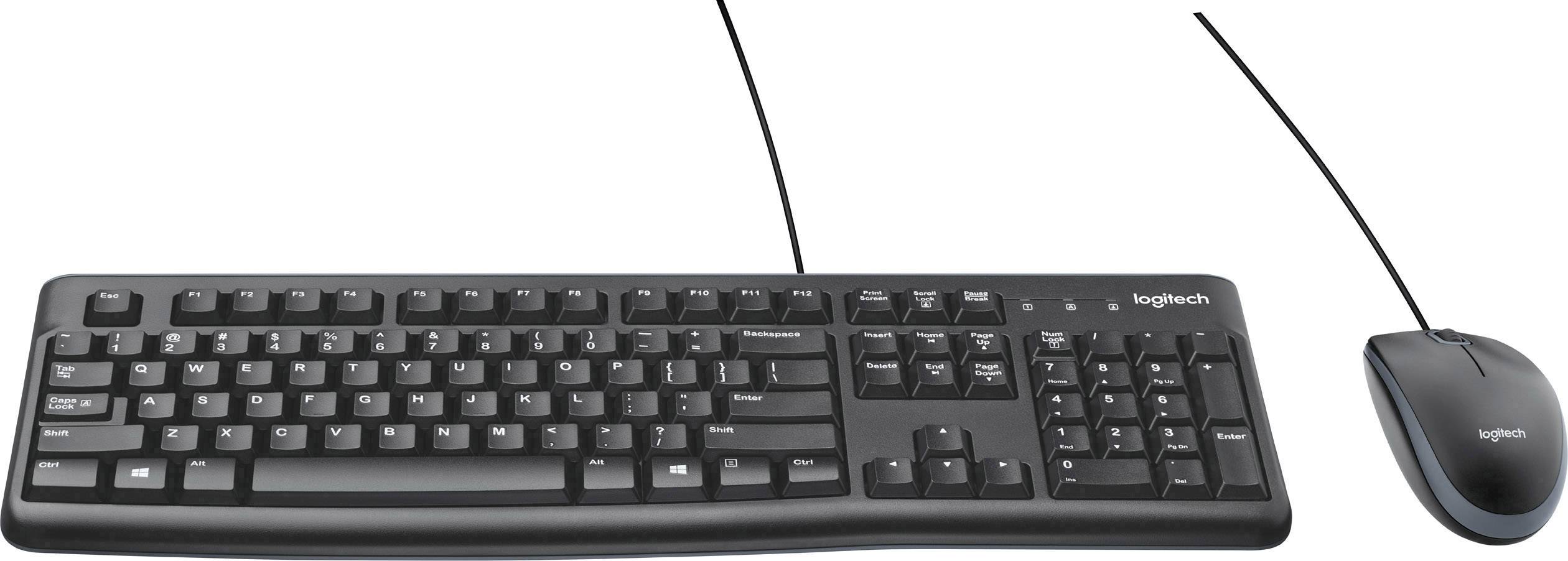 Logitech MK120 USB Keyboard and mouse set Splashproof English (US), QWERTY Black