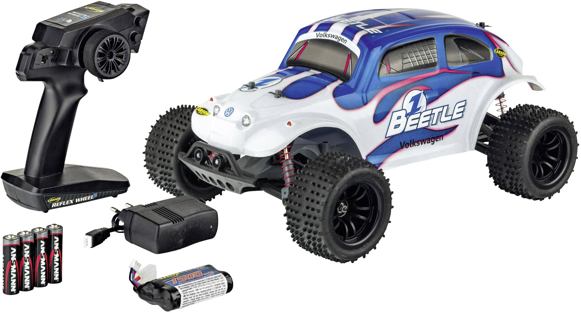 Carson Modellsport VW Beetle FE 1:10 RC model car Electric ATV RWD 100% RtR 2,4 GHz Incl. batteries and charger