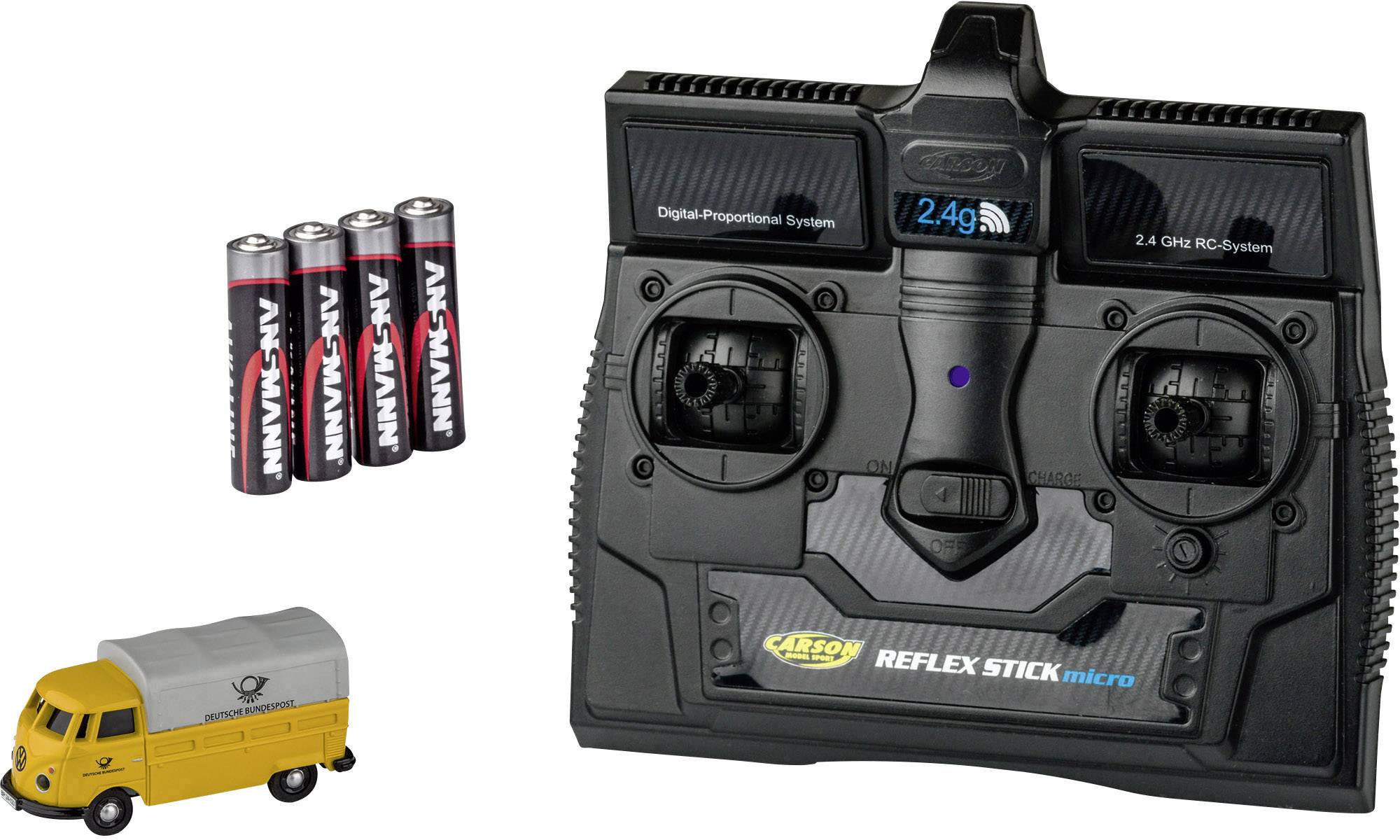 Carson Modellsport 500504123 VW Bus T1 Deutsche Post 1:87 RC model car Electric Road version RWD Incl. batteries and charger