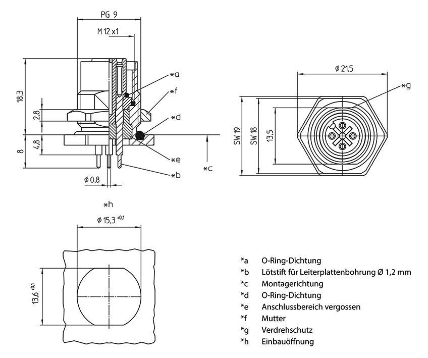 Lutronic 1229 Sensor/actuator built-in connector M12 Socket, built-in No. of pins (RJ): 5 1 pc(s)