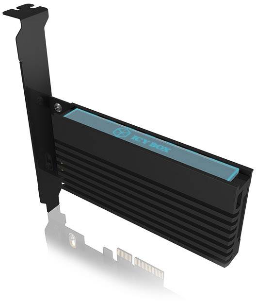 ICY BOX IB-PCI214M2-HSL 1 port M.2 controller PCIe x4 Compatible with: M.2 PCIe NVMe SSD Passive cooling