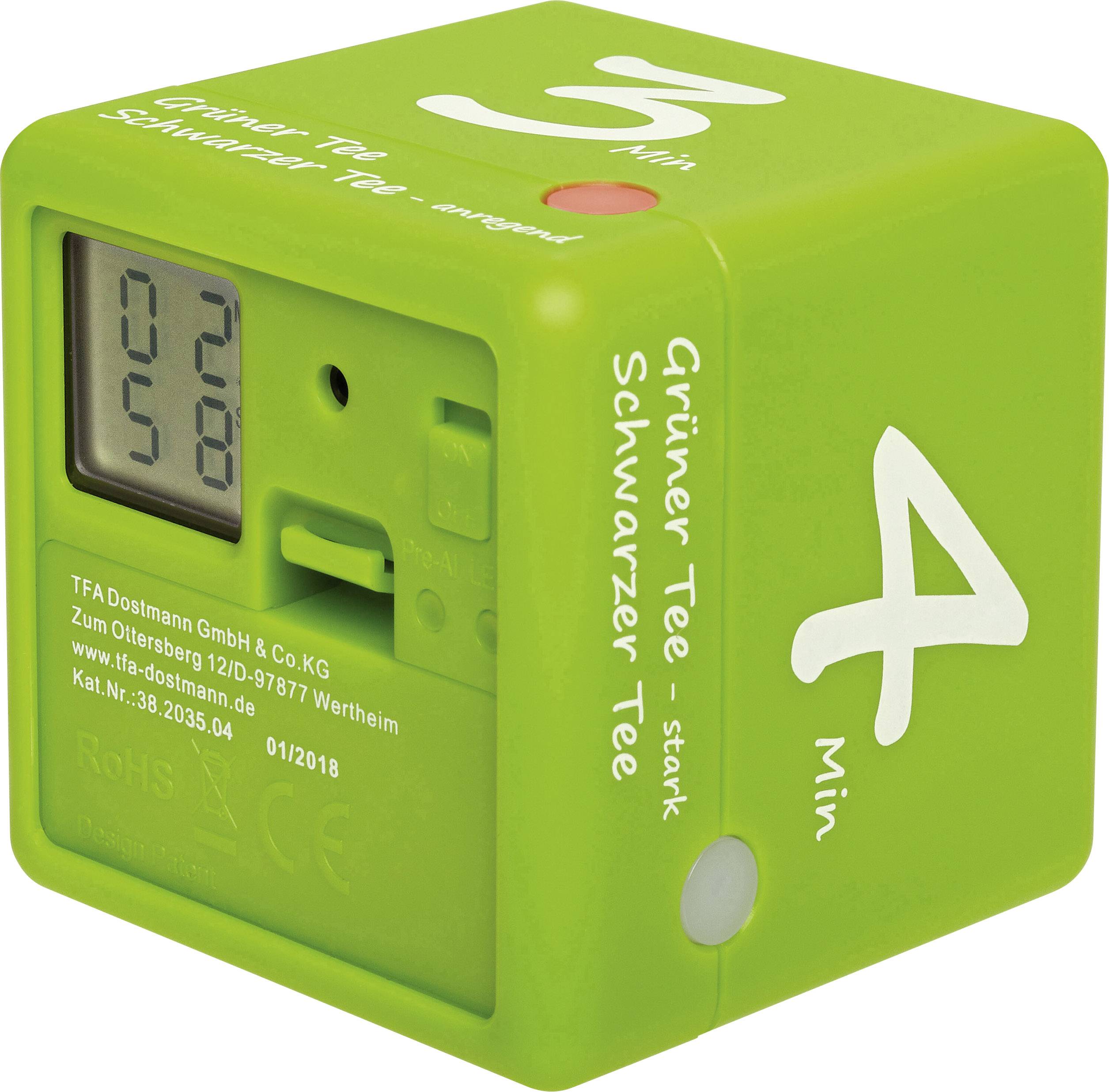 TFA Dostmann Tee-Timer Cube Timer Green Digital