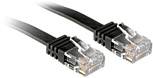 Two black Ethernet cables with transparent connectors, used for network connections.