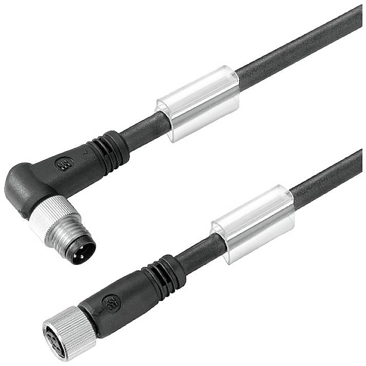 Two black data cables with L-shaped connectors in different orientations.