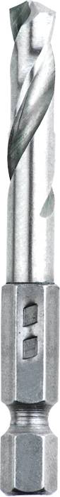 Metal drill bit with a cylindrical shaft and spiral groove, suitable for precise drilling in metals and alloyed materials.