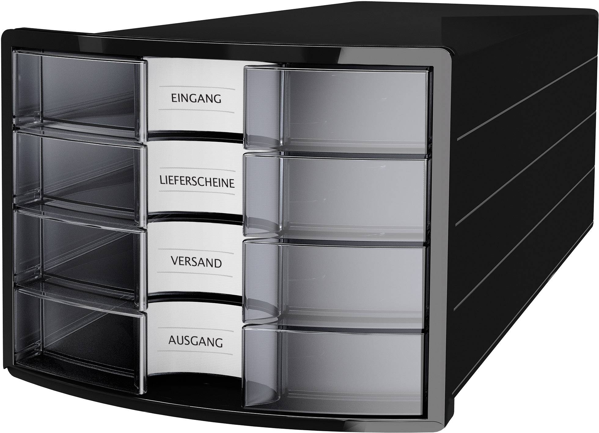 HAN IMPULS 2.0 1012-363 Desk drawer box Black A4, C4 No. of drawers: 4