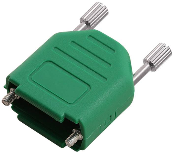 Green VGA adapter with metal connectors.