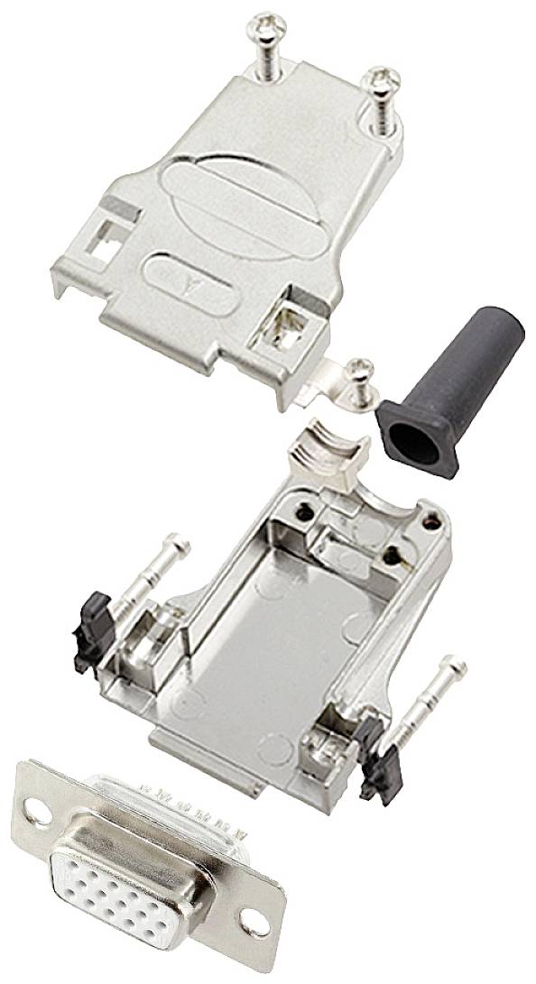 encitech DTZF09-HDS15-W-K 6355-8063-11 D-SUB receptacle set 180 ° Number of pins: 15 Solder bucket 1 pc(s)