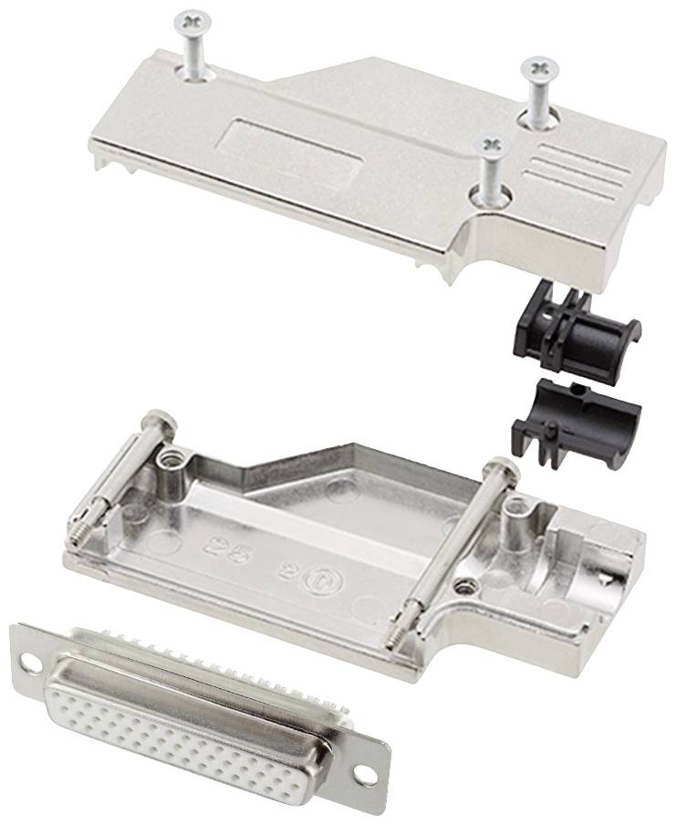 encitech DCMR25-FK-HDS44-W-K 6355-8066-13 D-SUB receptacle set 90 ° Number of pins: 44 Solder bucket 1 pc(s)