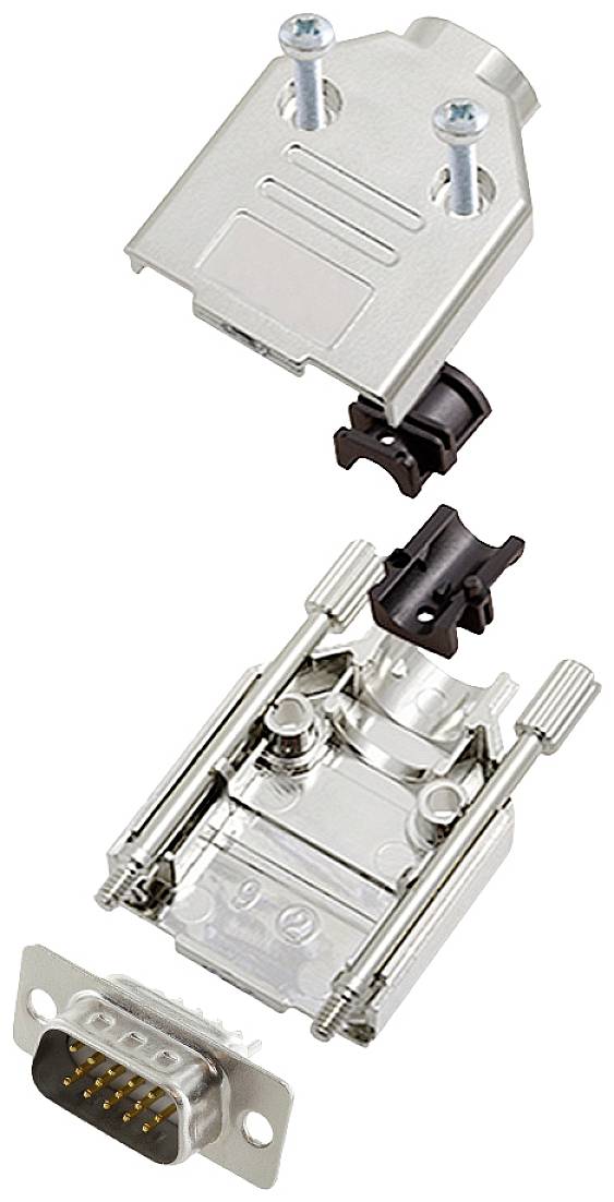 encitech DTPK09-M-HDP15-W-K 6355-8056-01 D-SUB pin strip set 180 ° Number of pins: 15 Solder bucket 1 pc(s)