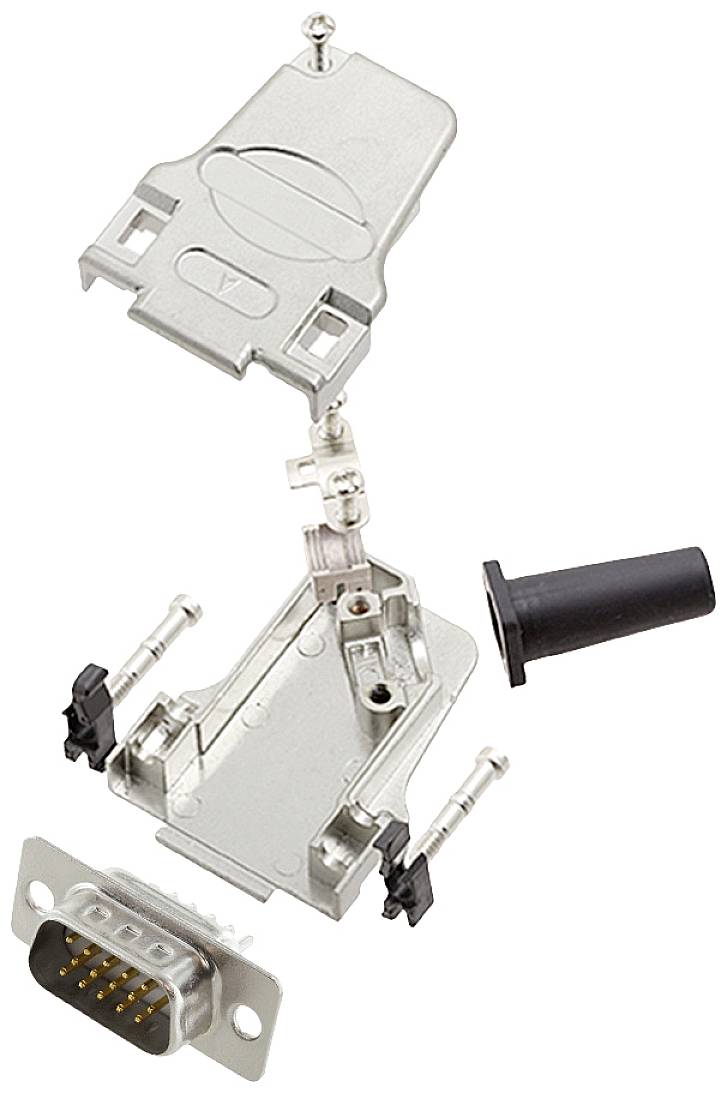 encitech D45ZF09-HDP15-W-K 6355-8064-01 D-SUB pin strip set 45 ° Number of pins: 15 Solder bucket 1 pc(s)