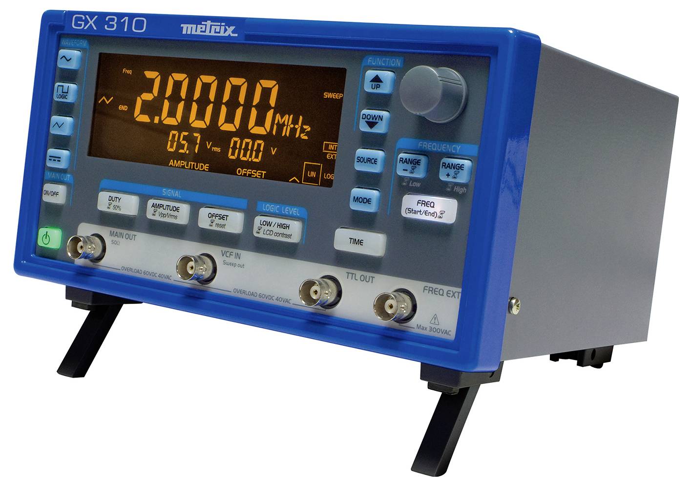 Metrix GX 310 Mains-powered 0.001 Hz - 10 MHz Triangle, Rectangle, Sinus