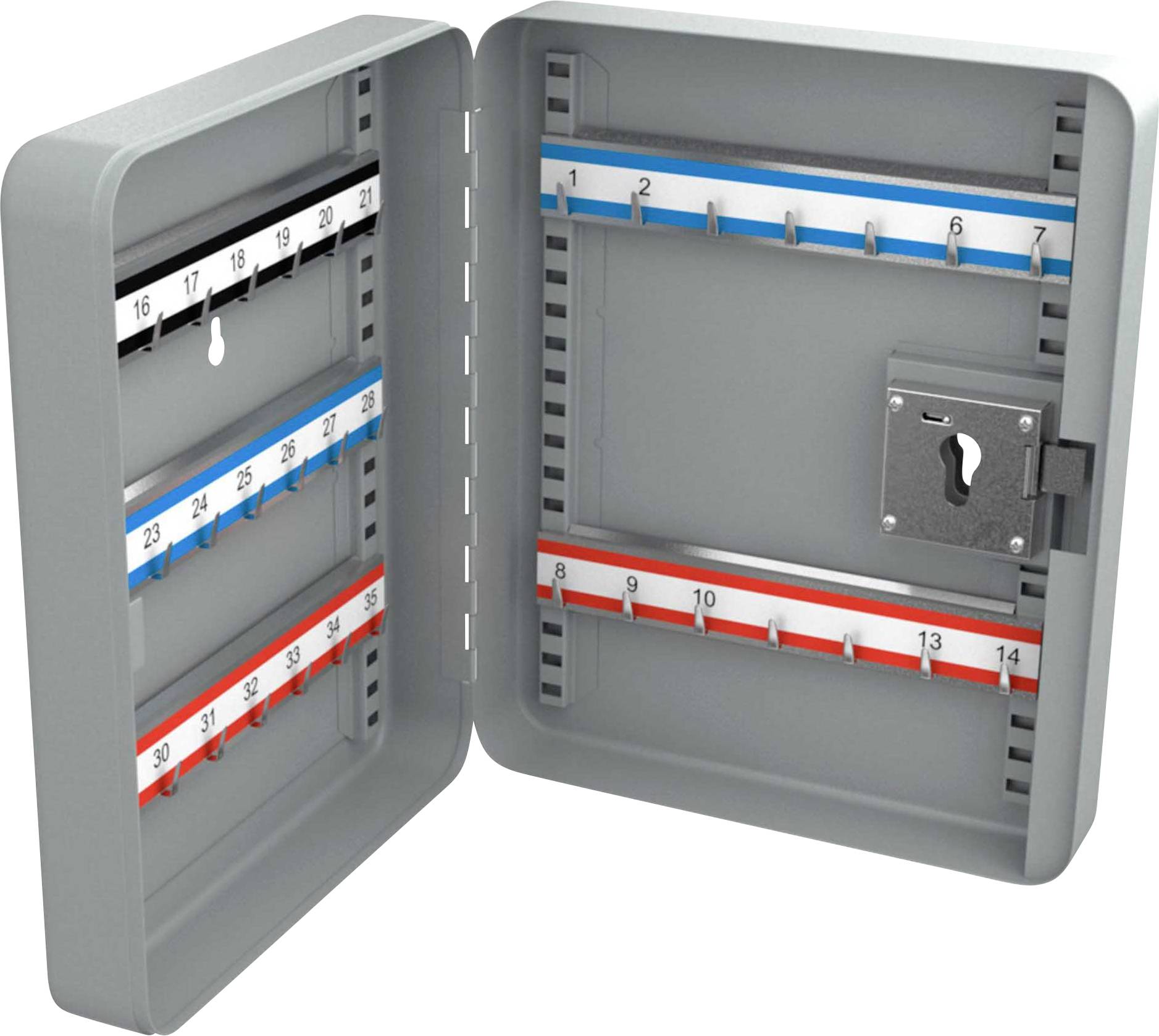 Basi Key cabinet SS 100 PZ 2171-0045 No. of hooks 35 Grey (metal housing)