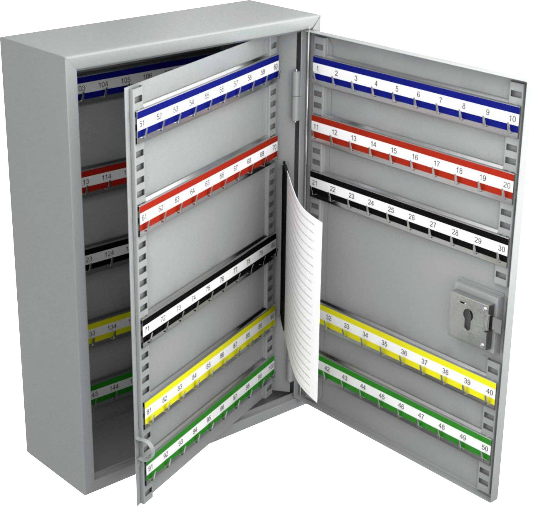 Basi Key cabinet SS 100 PZ 2171-0150 No. of hooks 150 Grey (metal housing)