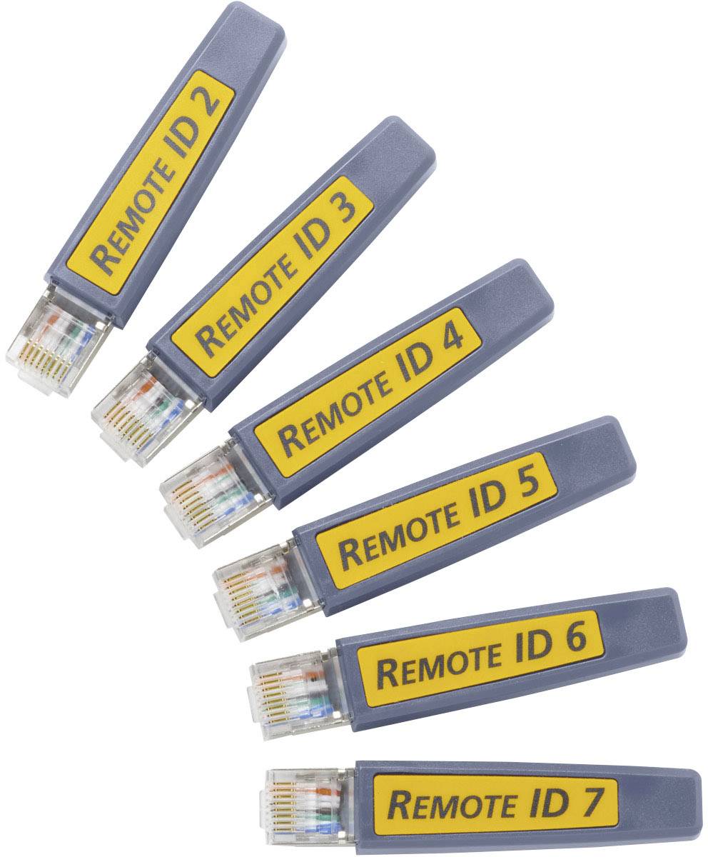 Six Ethernet plugs with yellow labels, marked 'REMOTE ID 2' to 'REMOTE ID 7', symbolise network connections.