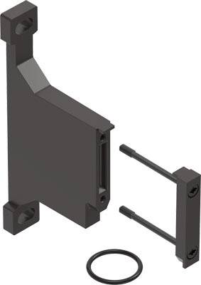Pictured is a heat sink for electrical devices with mounting screws and a sealing ring.