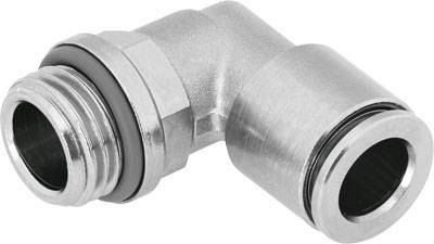 A silver metal angle bracket, typically used for pipes or hoses in industrial applications.