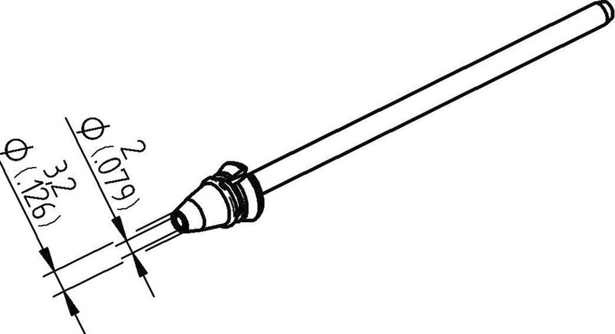 Technical drawing of a cylindrical pin with precise length and diameter measurements in inches for precision engineering.