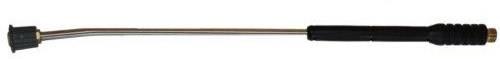 A long, metallic spray rod with a black, ribbed handle and a nozzle-like tip on the right.