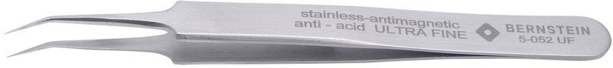 Stainless steel tweezers with a fine tip, marked with 'stainless-antimagnetic' and 'ULTRA FINE BERNSTEIN'.