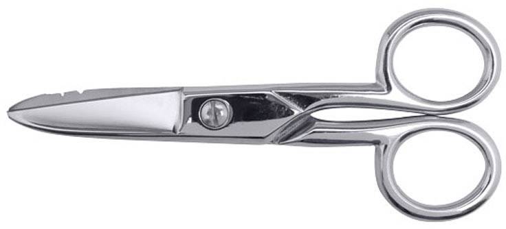 Silver nail scissors with two finger holes against a white background, suitable for cutting nails.