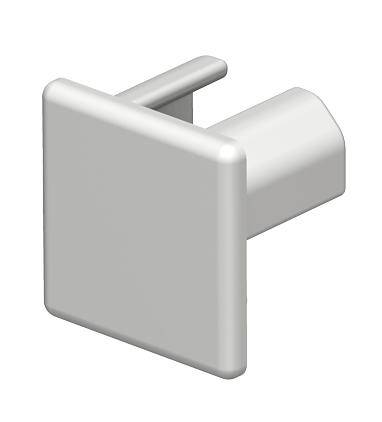 Grey square plastic end cap for covering open ends of tubes or profiles. Suitable for rectangular structures.