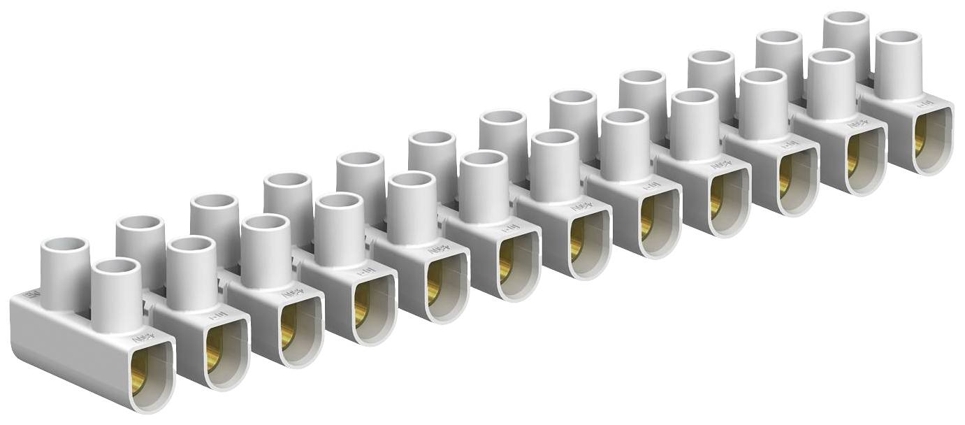 OBO Bettermann 2056372 Serial screw terminal flexible: - fixed: 10-10 mm² Number of pins: 12 White