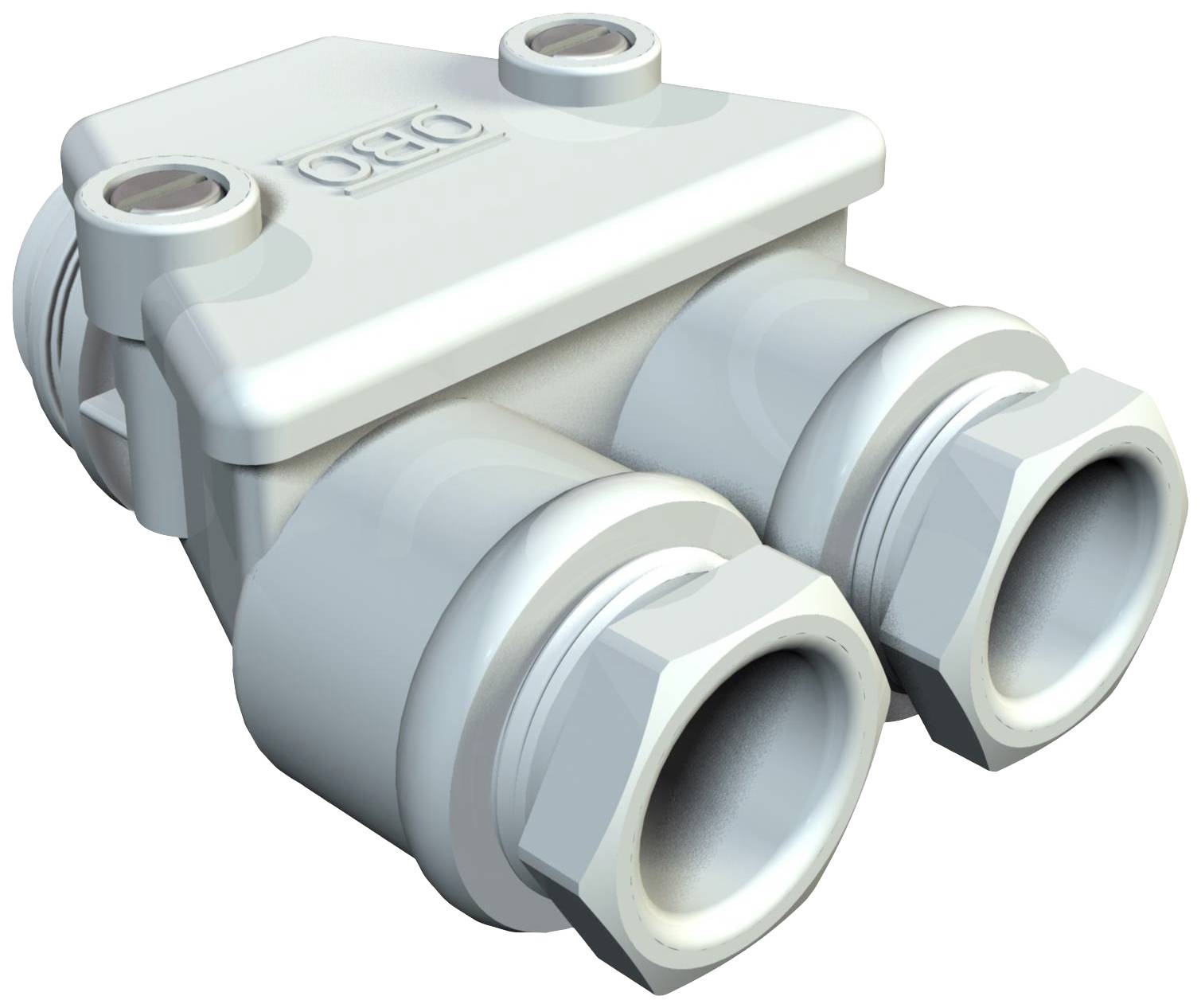 OBO Bettermann 2024063 Twin gland Plastic, Polystyrene Light grey 1 pc(s)