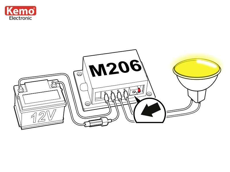 Kemo M206 LED flasher assembly kit Version: Assembled 9 V DC, 48 V DC