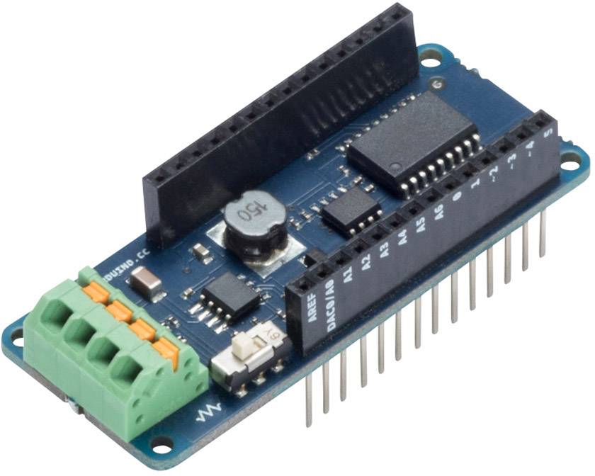 A microcontroller module with multiple connections, used for electronic projects and prototypes.